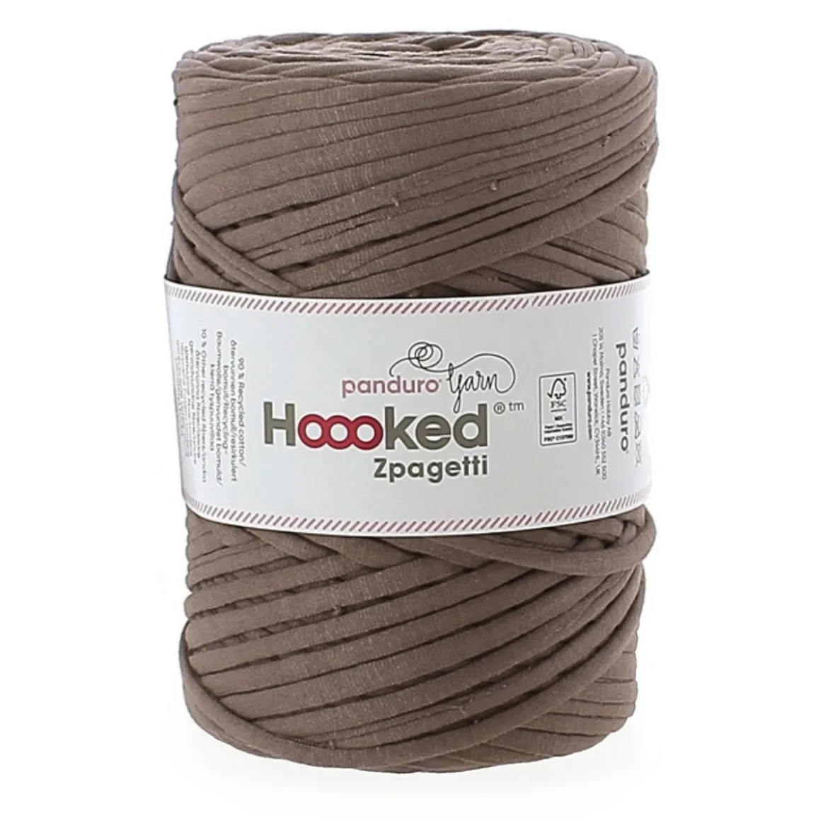 Hooked Zpagetti Medium trikotgarn 450 g taupe – Taupe shades ZP004–03, pris per stykk