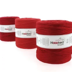 Hooked Zpagetti Medium trikotgarn 900 g rød – Red shades ZP005–7, pris per stykk
