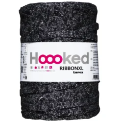 Hoooked Ribbon XL garn Lurex 250 g svart – Black Sparkle