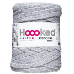Hoooked Ribbon XL garn Lurex 250 g sølv – Silver Glitter