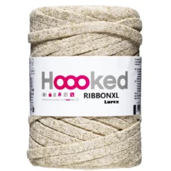 Hoooked Ribbon XL garn Lurex 250 g gull – Golden Glitter