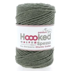 Hoooked Spesso Eco Barbante Chunky Cotton by Panduro Yarn – 500 g mørkegrønn, Aspen S805