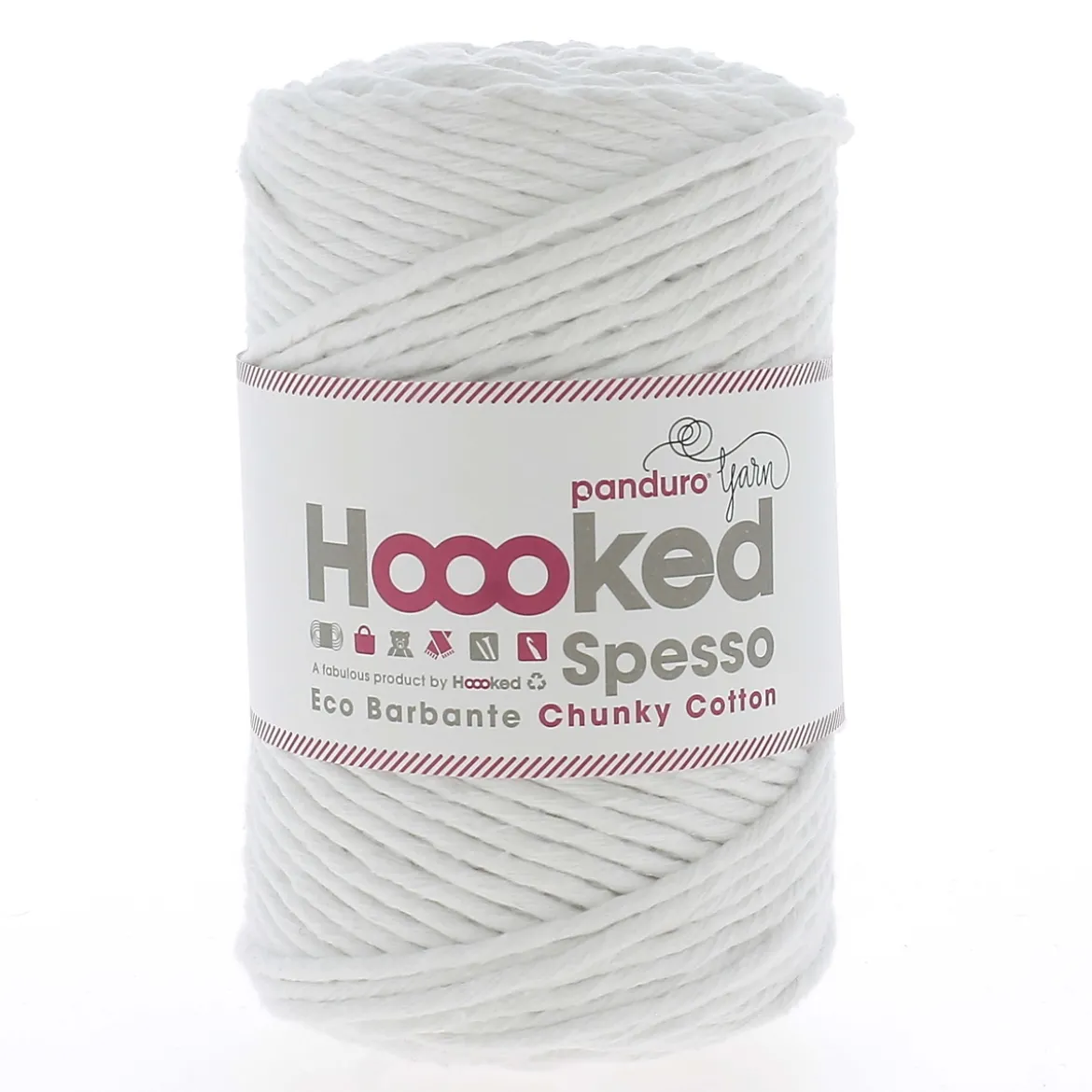 Hoooked Spesso Eco Barbante Chunky Cotton by Panduro Yarn – 500 g hvit, Lotus S200