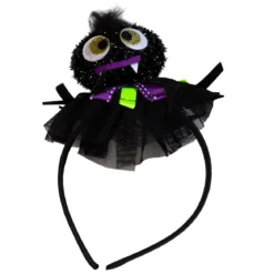 Hårbånd til Halloween med glitrende edderkopp – barnestørrelse