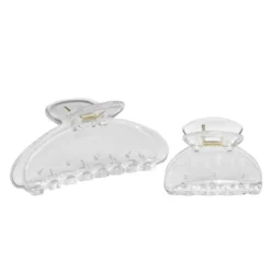 Hårklemmer i transparent plast 2-pakning – Lengde 10,5 og 5,5 cm