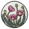 Iron-on strykemerke anemone på hvit bakgrunn Ø60 mm