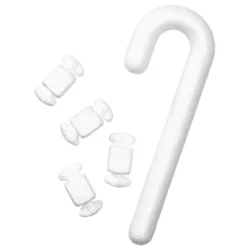 Isopor julemiks, skrog til julehobby – polkastang L 33 cm, godteri L 7,5 cm