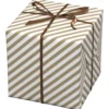 Julepapir 10 meter rull, 57 cm bred – hvitt papir med gullstripet motiv (ikke metallic)
