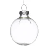 Juletrekuler av glass, små transparente julekuler, 16 stk. med diameter 3,5 cm