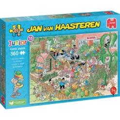 JvH Junior Puslespill School Garden – 360-biters barnepuslespill av Jan van Haasteren, 33,5×48,5 cm