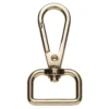 Karabinkrok av metall, gullfarget, 2,2×4,8 cm