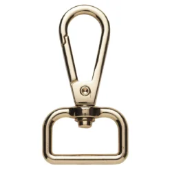 Karabinkrok av metall, gullfarget, 2,2×4,8 cm