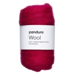Kardet ull 50 g fuksia