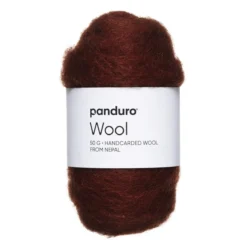 Kardet ull 50 g mørkebrun