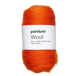 Kardet ull 50 g oransje