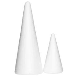 2 kjegler av isopor, lengde 11 / 20 cm