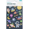 Klistremerkeblokk Alien – 2×10 design, totalt 20 ark med klistremerker fra verdensrommet! 10×18 cm