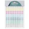 Klistremerkeblokk 16 ark Pastel Dots – en mengde pastellprikker. 8x2 designer.