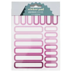Klistremerkeblokk 16 ark Pink Labels – en mengde rosa etiketter. 4×4 designer