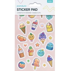 Klistremerkeblokk Kawaii – 2×10 design, totalt 20 ark med supersøte kawaii klistremerker! 10×18 cm