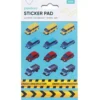 Klistremerkeblokk Kjøretøy – 2×10 design, totalt 20 ark klistremerker med biler og fly! 10×18 cm