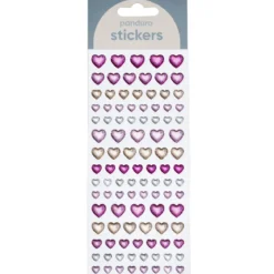 Klistremerker puffy stickers 102 store og små iriserende hjerter som gnistrer