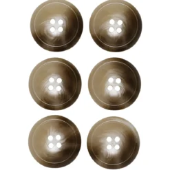 Knapper av farget imitert bein, 6 stk. Ø20 mm