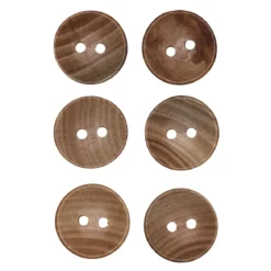 Knapper av tre, 6 stk. Ø15 mm