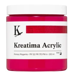 Kreatima Acrylic akrylmaling 250 ml – Primary Magenta PR 122 PR 170 PW 6