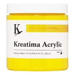 Kreatima Acrylic akrylmaling 250 ml – Primary Yellow PY 65 PW 6 PY 74