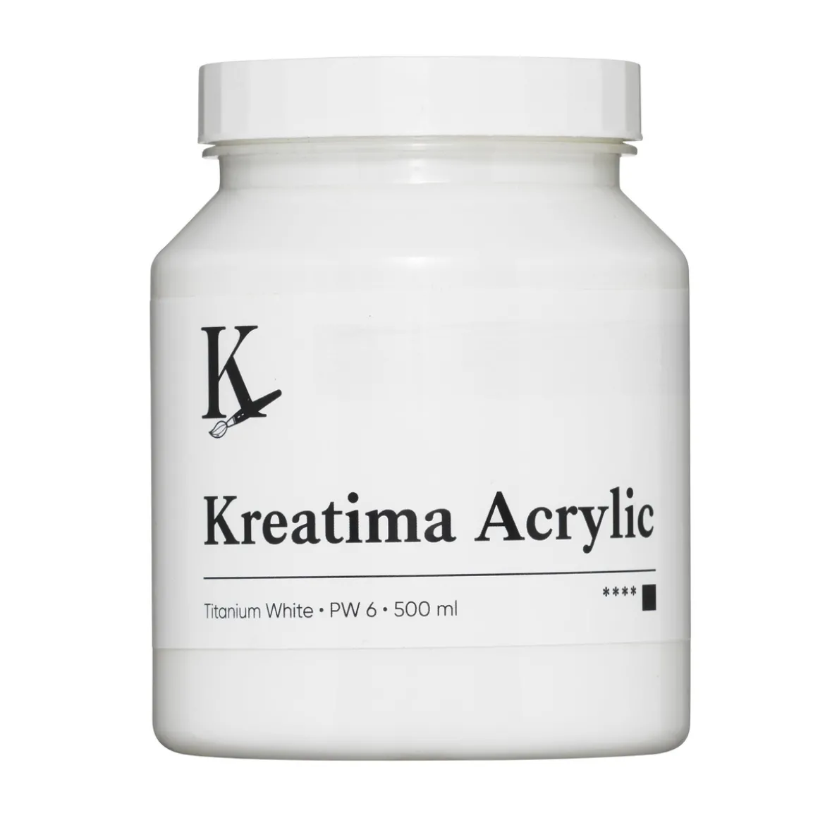 Kreatima Acrylic akrylmaling 500 ml – Titanium White PW 6