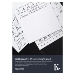 Kreatima Calligraphy & Lettering kalligrafiblokk, A4 (210×297 mm), 20 ark, 100 g/m²