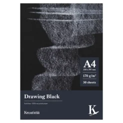 Kreatima Drawing Black tegneblokk A4 (210x297 mm), 30 svarte ark, 170 g/m²