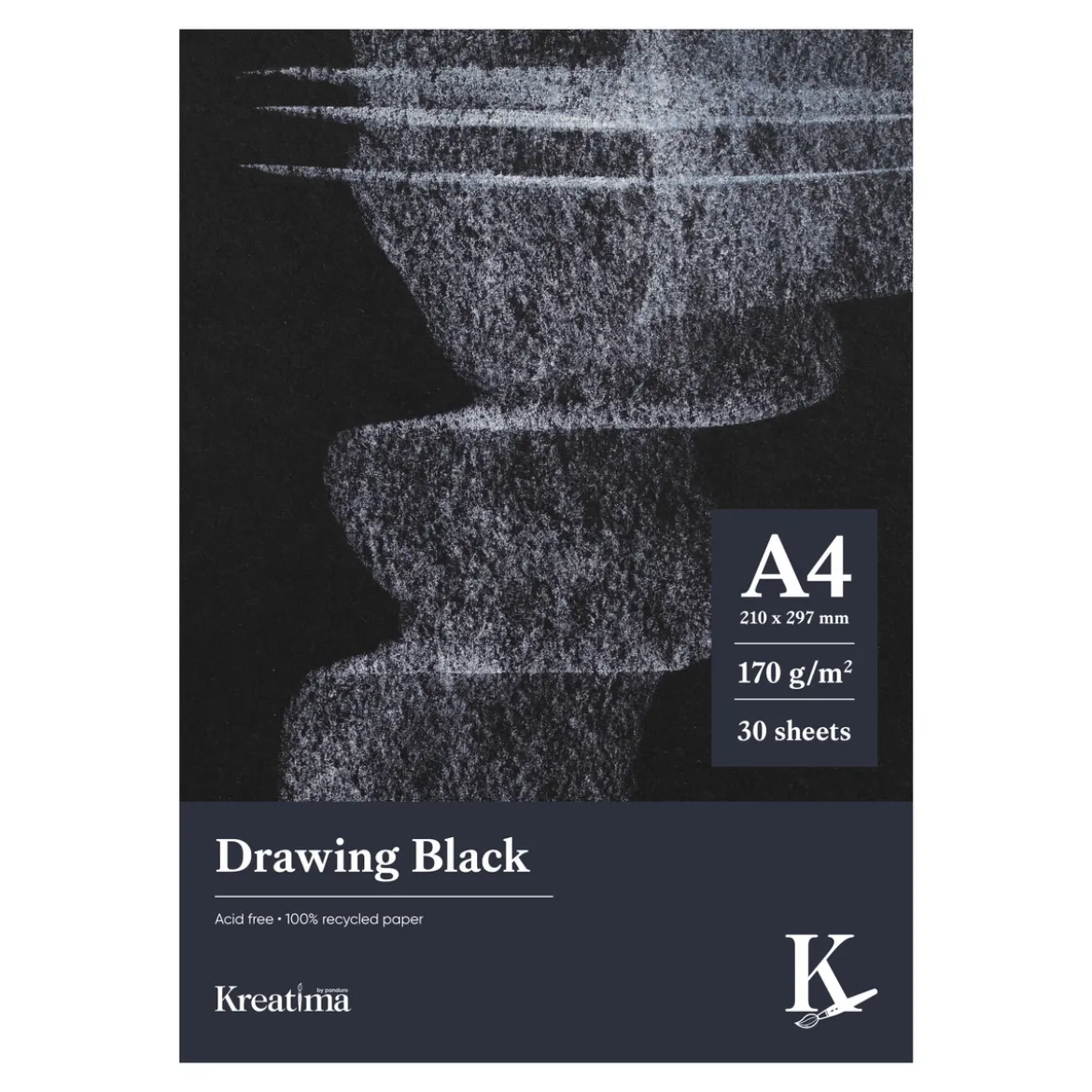 Kreatima Drawing Black tegneblokk A4 (210x297 mm), 30 svarte ark, 170 g/m²