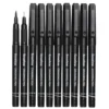 Kreatima Fineliners – 10-pakning tusjpenner i 10 størrelser 0,1–0,8, 1,0 mm + penselspiss