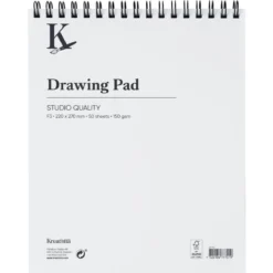 Kreatima Studio Drawing spiralbundet tegneblokk F3 (220x270 mm), 50 ark, 150 g/m²