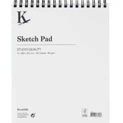 Kreatima Studio Sketch spiralbundet skisseblokk F3 (220x270 mm), 100 ark, 80 g/m²