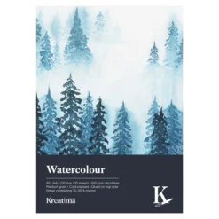Kreatima Watercolour akvarellblokk A5 (148×210 mm), 20 ark, 260 g/m²