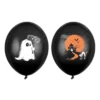 Lateksballonger, svarte ballonger til halloween med spøkelse og spøkelseshus 6-pakning, Ø30 cm