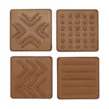 4 leirestempler til keramikkleire og lufttørkende leire, 4 ulike motiver på 6×6 cm