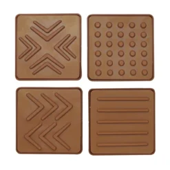 4 leirestempler til keramikkleire og lufttørkende leire, 4 ulike motiver på 6×6 cm