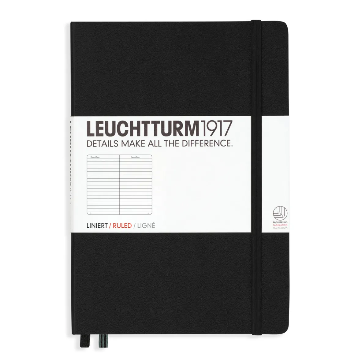 Leuchtturm1917 Notebook A5 Ruled Black – Hardcover