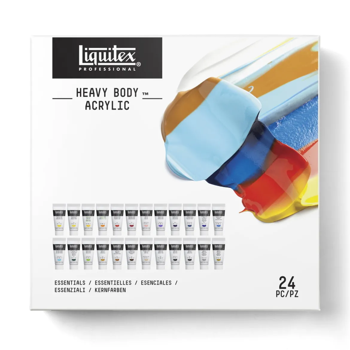 Liquitex Heavy Body akrylmaling – Essentials Set – 24×22 ml grunnfarger
