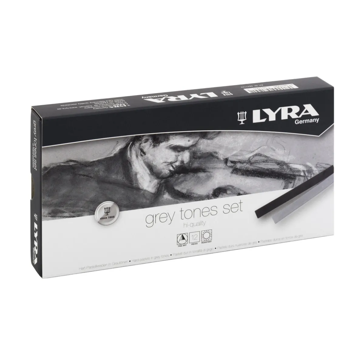 Lyra Polycr Soft Gråtone 12 st