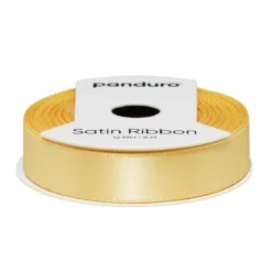 Lysegult satengbånd – 12 mm bredt og 8 meter langt