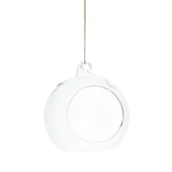 Lysgrotter, åpne juletrekuler av glass, 4 stk. Diameter 8 cm med 5 cm åpning