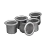 Lyshylser, tinnfargede. Ø13 mm, H 10 mm (juletrelys), fremstilt i aluminium