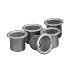 Lyshylser, tinnfargede. Ø13 mm, H 10 mm (juletrelys), fremstilt i aluminium