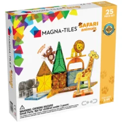 Magna-tiles safari 25 stk. – innovative, fargerike og transparente byggeklosser med innebygde magneter