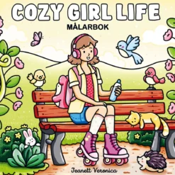 Malebok Cozy Girl Life, en koselig malebok med 40 avslappende motiver, 25×25 cm
